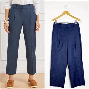Talbots Bristol Pants – Size 6 – Blue Chambray Wide Leg Crop